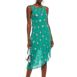 Just Cavalli Green Embellished Midi Dress Sz 4